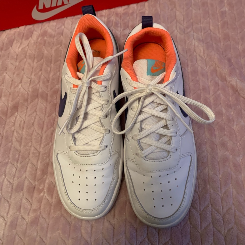 Nike shoes, youth size 7Y also fit women size 8.
